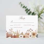 Boho Floral Wedding  RSVP Karte (Stehend Vorderseite)