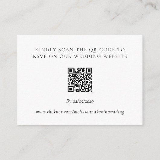 Boho Floral Wedding RSVP QR Code Response Card Begleitkarte (Rückseite)