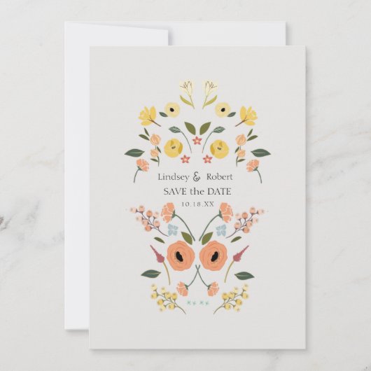 Boho Floral Wedding Save the Date (Vorderseite)