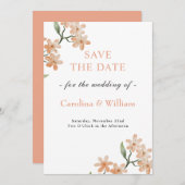 Boho Floral Wedding Save The Date (Vorne/Hinten)