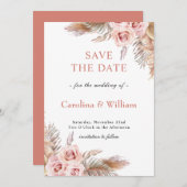 Boho Floral Wedding Save The Date (Vorne/Hinten)
