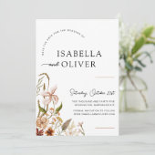 Boho Floral Wedding Save the Date Flat Card Einladung (Stehend Vorderseite)
