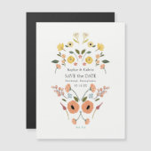 Boho Floral Wedding Save the Date Magnetkarte (Vorne/Hinten)