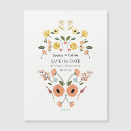 Boho Floral Wedding Save the Date Magnetkarte