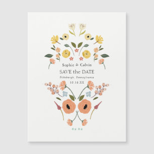 Boho Floral Wedding Save the Date Magnetkarte