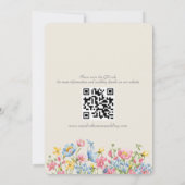 Boho Floral Wedding Save the Date with QR Code (Rückseite)