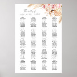 Boho Floral Wedding Table Arrangement Poster