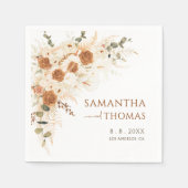 Boho Floral Wedding | Terracotta Calla Lily Serviette (Vorderseite)