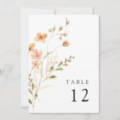 Boho Floral Wedding Tischnummer (Vorderseite)