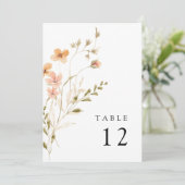 Boho Floral Wedding Tischnummer (Stehend Vorderseite)