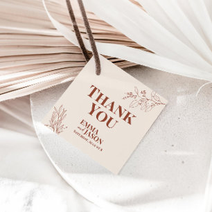 Boho Floral Wedding Vielen Dank, dass Sie Tags Geschenkanhänger