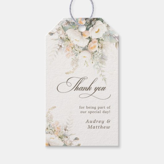 Boho Floral Wedding Vielen Dank Geschenkanhänger (Vorderseite)