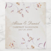 Boho Floral Wedding Wine Label Weinetikett (Einzelnes Label)