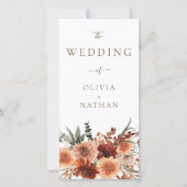 Boho Floral Wedding Zeremony Empfang Program (Vorderseite)