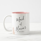 Boho Floral Wedding Zweifarbige Tasse (Links)