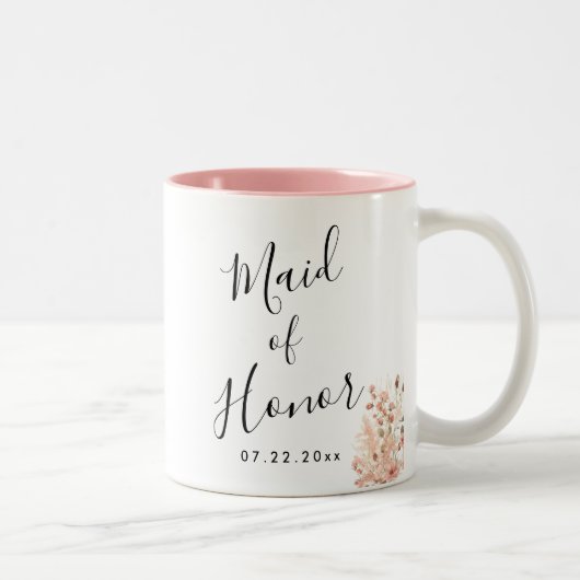 Boho Floral Wedding Zweifarbige Tasse (Rechts)