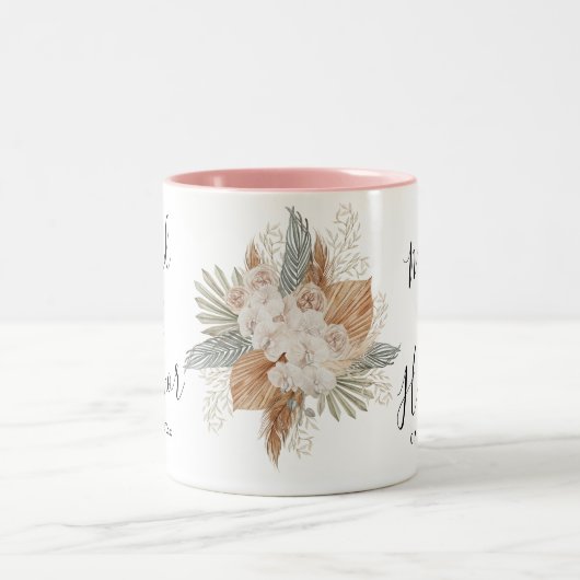 Boho Floral Wedding Zweifarbige Tasse (Mittel)