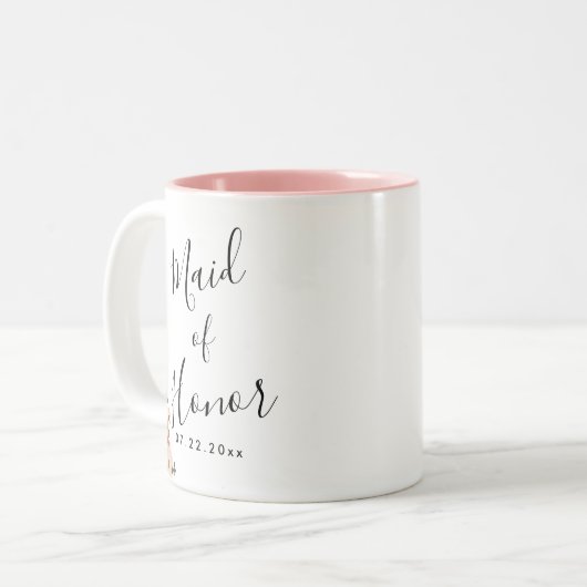 Boho Floral Wedding Zweifarbige Tasse (Vorderseite Links)