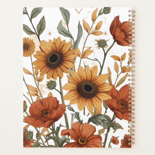 Boho Floral Weekly Planner | Terracotta Tones Planer (Rückseite)