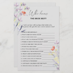 Boho Floral Wer kennt das beste Spiel der Braut