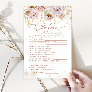 Boho floral Wer kennt Papa am besten Baby Dusche S