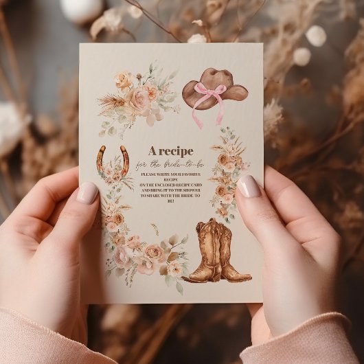 Boho Floral Western Brautparty Begleitkarte