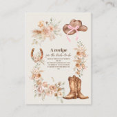 Boho Floral Western Brautparty Begleitkarte (Vorderseite)