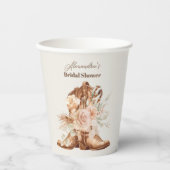 Boho Floral Western Brautparty Pappbecher (Vorderseite)