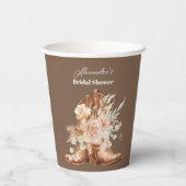 Boho Floral Western Brautparty Pappbecher (Rückseite)