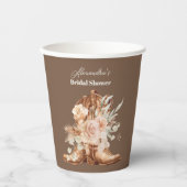 Boho Floral Western Brautparty Pappbecher (Vorderseite)
