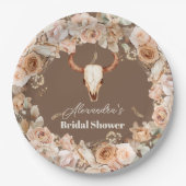 Boho Floral Western Brautparty Pappteller (Vorderseite)