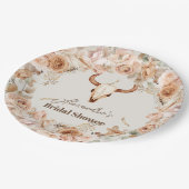 Boho Floral Western Brautparty Pappteller (Schrägansicht)