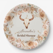 Boho Floral Western Brautparty Pappteller (Vorderseite)