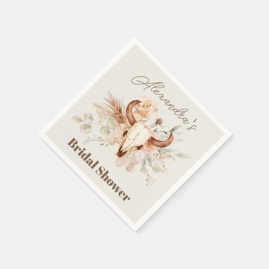 Boho Floral Western Brautparty Serviette (Ecke)