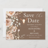 Boho floral Western Hochzeit speichern das Datum Save The Date (Vorderseite)