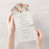 Boho Floral Western Wedding All In One Einladung (Abreißen)