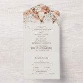 Boho Floral Western Wedding All In One Einladung (Innen Boden)