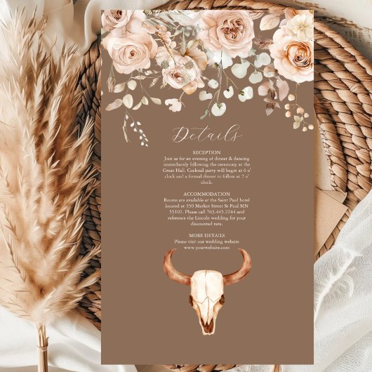 Boho Floral Western Wedding Begleitkarte