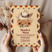 Boho Floral Western Wedding Einladung