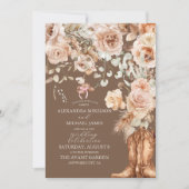 Boho Floral Western Wedding Einladung (Vorderseite)