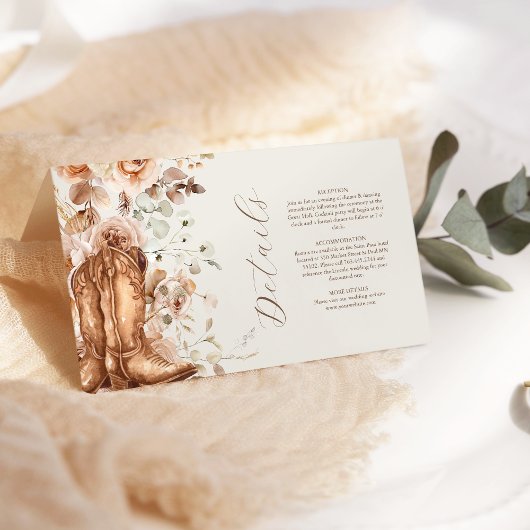 Boho Floral Western Wedding Enclosure Card Begleitkarte