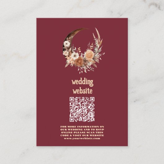 Boho Floral Western Wedding QR CODE Begleitkarte (Vorderseite)