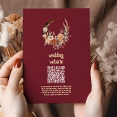 Boho Floral Western Wedding QR CODE Begleitkarte