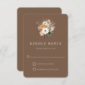 Boho Floral Western Wedding Response Card RSVP Karte (Vorne/Hinten)