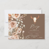Boho Floral Western Wedding RSVP Karte (Vorderseite)