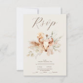 Boho Floral Western Wedding RSVP Karte (Vorderseite)