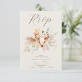 Boho Floral Western Wedding RSVP Karte (Stehend Vorderseite)