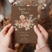 Boho Floral Western Wedding Save The Date
