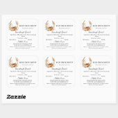 Boho Floral Wheat Sourdough Hütte Law Food Quadratischer Aufkleber (Blatt)