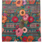 Boho Floral Whimsical Duschvorhang (Vorderseite)